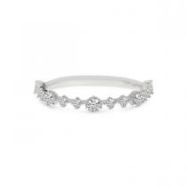 14K White Gold Diamond Stackable Ring