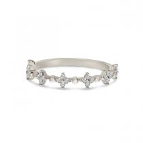 14K White Gold Diamond Stackable Ring