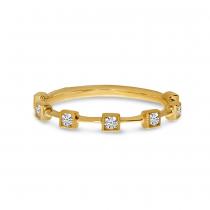 14K Rose Gold Diamond Square Stackable Ring