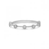 14K White Gold Round Diamond .19 ct Stackable Ring