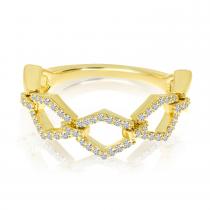 14K Yellow Gold Movable Link Ring