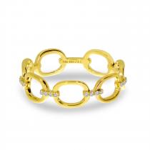 14K Yellow Gold Diamond Link Ring