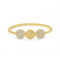 14K Yellow Gold Three Disc Diamond Stackable Ring