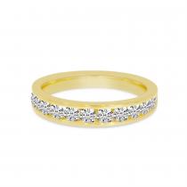 14K Yellow Gold Diamond Channel Band