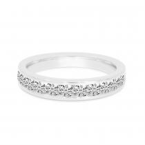 14K White Gold Diamond Channel Band