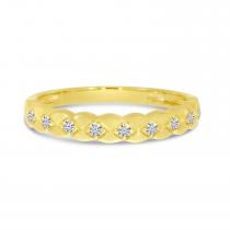 14K Yellow Gold Diamond Chevron Stackable Ring