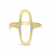 14K Yellow Gold North 2 South Open Oval Diamond Ring