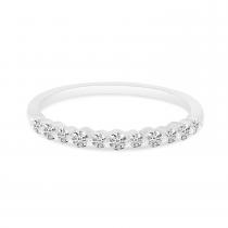 14K White Gold Shared Prong Diamond Band