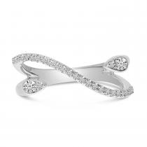 14K White Gold Diamond Pear Peek-a-boo Ring