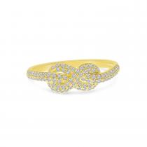 14K Yellow Gold Diamond Twist Knot Ring