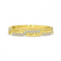 14K Yellow Gold Alternating Diamond and Gold Band