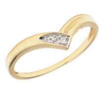 10K Yellow Gold Diamond Chevron Ring