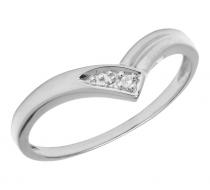 10K White Gold Diamond Chevron Ring