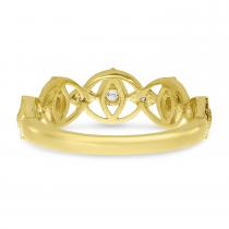 14K Yellow Gold Diamond Filigree Milgrain Ring