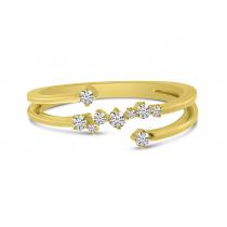 14K Yellow Gold Diamond Scattered Band Ring