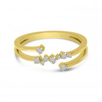 14K Yellow Gold Diamond Scattered Band Ring