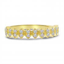 14K Yellow Gold Diamond Zig Zag Band Ring