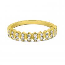 14K Yellow Gold Diamond Zig Zag Band Ring