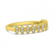 14K Yellow Gold Diamond Zig Zag Band Ring