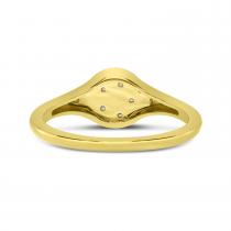 14K Yellow Gold Scattered Diamond Signet Ring