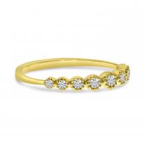 14K Yellow Gold Diamond Milgrain Bezel Ring