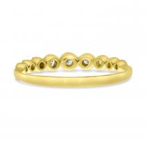 14K Yellow Gold Diamond Milgrain Bezel Ring