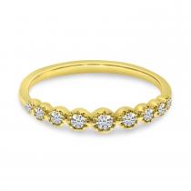 14K Yellow Gold Diamond Milgrain Bezel Ring