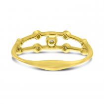 14K Yellow Gold Diamond Double Textured Band