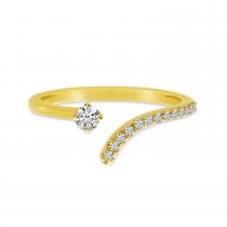 14K Yellow Gold Diamond Bypass Ring