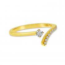 14K Yellow Gold Diamond Bypass Ring