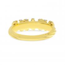 14K Yellow Gold .30 ct Diamond Twisted Textured Band Ring