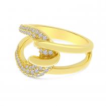 14K Yellow Gold Pave Diamond Twist Ring