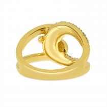 14K Yellow Gold Pave Diamond Twist Ring