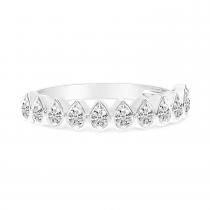 14K White Gold Diamond Bezel Pear Shape Stackable Band