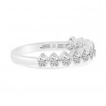 14K White Gold Diamond Bezel Pear Shape Stackable Band