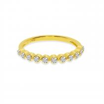 14K Yellow Gold Diamond Bezel Stackable Band