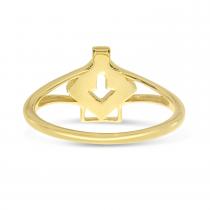 14K Yellow Gold Diamond Geometric Ring