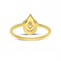 14K Yellow Gold Diamond Geometric Fashion Ring