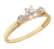 10K Yellow Gold Diamond Cluster Ring