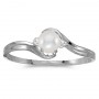 14k White Gold Pearl And Diamond Ring