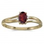 14k Yellow Gold Oval Garnet And Diamond Ring