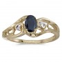 14k Yellow Gold Oval Sapphire And Diamond Ring