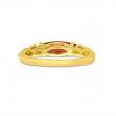 14K Yellow Gold East West Marquise Garnet and Diamond Semi Precious Ring