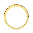 14K Yellow Gold Genuine Rainbow Sapphire Band