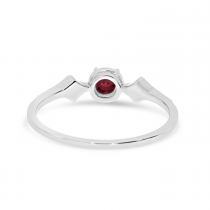 14K White Gold Garnet and Diamond Ring