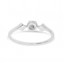 14K White Gold White Topaz and Diamond Ring