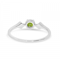 14K White Gold Peridot and Diamond Ring