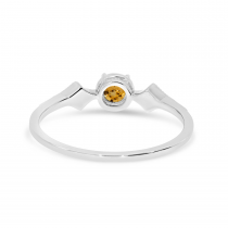 14K White Gold Citrine and Diamond Ring