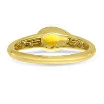 14k Yellow Gold Pear Citrine And Diamond Band Ring