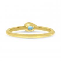 14K Yellow Gold Pear Blue Topaz Semi Precious Ring